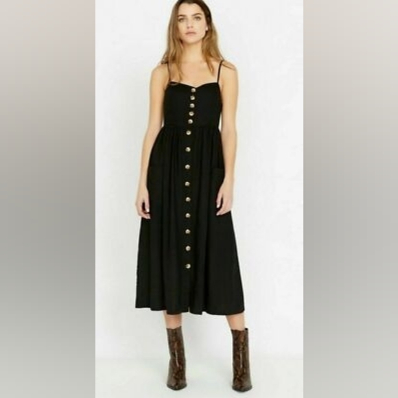Buffalo David Bitton Dresses & Skirts - Buffalo David Bitton Black Catina Button-Down Midi Dress Size Medium